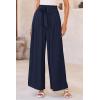 imagePRETTYGARDEN Womens Wide Leg Work Pants Business Casual High Waisted Loose Palazzo Trouser Summer ClothesNavy
