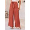 imagePRETTYGARDEN Womens Wide Leg Work Pants Business Casual High Waisted Loose Palazzo Trouser Summer ClothesOrange