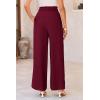 imagePRETTYGARDEN Womens Wide Leg Work Pants Business Casual High Waisted Loose Palazzo Trouser Summer ClothesWine Red