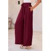imagePRETTYGARDEN Womens Wide Leg Work Pants Business Casual High Waisted Loose Palazzo Trouser Summer ClothesWine Red