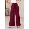 imagePRETTYGARDEN Womens Wide Leg Work Pants Business Casual High Waisted Loose Palazzo Trouser Summer ClothesWine Red