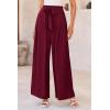 imagePRETTYGARDEN Womens Wide Leg Work Pants Business Casual High Waisted Loose Palazzo Trouser Summer ClothesWine Red