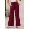 imagePRETTYGARDEN Womens Wide Leg Work Pants Business Casual High Waisted Loose Palazzo Trouser Summer ClothesWine Red
