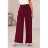 imagePRETTYGARDEN Womens Wide Leg Work Pants Business Casual High Waisted Loose Palazzo Trouser Summer ClothesWine Red
