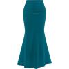 imagePRETTYGARDEN Women Bodycon Mermaid Skirt 2025 Spring Summer Casual Fitted Mesh High Waisted Ruched Maxi Long Going Out OutfitLake Blue