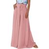 imagePRETTYGARDEN Womens 2025 Summer Wide Leg Palazzo Pants High Waisted Flowy Pockets Trendy Casual Lounge Boho Beach TrousersPink