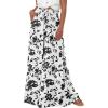 imagePRETTYGARDEN Womens 2025 Summer Wide Leg Palazzo Pants High Waisted Flowy Pockets Trendy Casual Lounge Boho Beach TrousersPrint Black