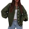 imagePRETTYGARDEN Womens 2025 Winter Cardigan Sweaters Trendy Chunky Knit Long Sleeve Button Up Casual Warm Fall Jackets CoatsArmy Green