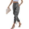 imagePRETTYGARDEN Womens Satin Jogger Pants Casual Dressy High Waist Long Lounge Pant Trousers Summer Outfits with PocketsZgrey