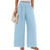 imagePRETTYGARDEN Womens Wide Leg Pants Casual 2025 Elastic Waist Loose Flowy Palazzo Pants Trousers with PocketsLight Blue