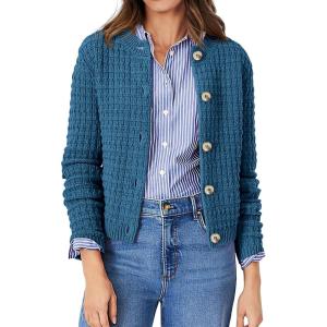 imagePRETTYGARDEN Womens Knit Cardigan Sweaters Casual Long Sleeve Open Front Button Down Trendy Jackets OuterwearBlue