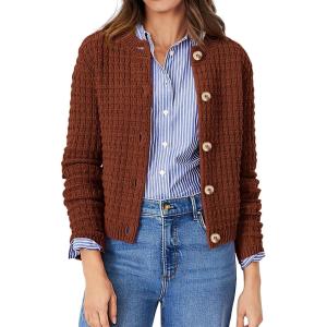 imagePRETTYGARDEN Womens Knit Cardigan Sweaters Casual Long Sleeve Open Front Button Down Trendy Jackets OuterwearCaramel