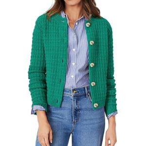 imagePRETTYGARDEN Womens Knit Cardigan Sweaters Casual Long Sleeve Open Front Button Down Trendy Jackets OuterwearGreen