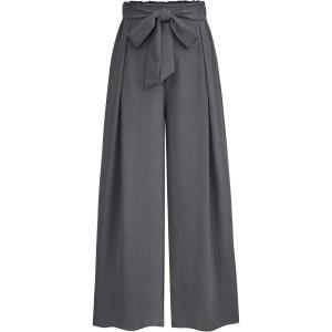 imagePRETTYGARDEN Womens Wide Leg Work Pants Business Casual High Waisted Loose Palazzo Trouser Summer ClothesDark Grey