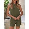 imagePRETTYGARDEN 2 Piece Sets for Women 2025 Summer Matching Lounge Shorts Set Resort Airport Travel Loungewear Outfits ClothingArmy Green