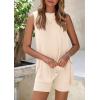 imagePRETTYGARDEN 2 Piece Sets for Women 2025 Summer Matching Lounge Shorts Set Resort Airport Travel Loungewear Outfits ClothingBeige