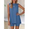imagePRETTYGARDEN 2 Piece Sets for Women 2025 Summer Matching Lounge Shorts Set Resort Airport Travel Loungewear Outfits ClothingBlue