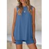 imagePRETTYGARDEN 2 Piece Sets for Women 2025 Summer Matching Lounge Shorts Set Resort Airport Travel Loungewear Outfits ClothingBlue