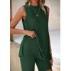 imagePRETTYGARDEN 2 Piece Sets for Women 2025 Summer Matching Lounge Shorts Set Resort Airport Travel Loungewear Outfits ClothingDark Green