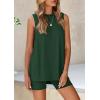 imagePRETTYGARDEN 2 Piece Sets for Women 2025 Summer Matching Lounge Shorts Set Resort Airport Travel Loungewear Outfits ClothingDark Green