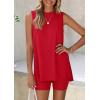imagePRETTYGARDEN 2 Piece Sets for Women 2025 Summer Matching Lounge Shorts Set Resort Airport Travel Loungewear Outfits ClothingRed