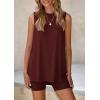 imagePRETTYGARDEN 2 Piece Sets for Women 2025 Summer Matching Lounge Shorts Set Resort Airport Travel Loungewear Outfits ClothingWine Red