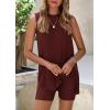 imagePRETTYGARDEN 2 Piece Sets for Women 2025 Summer Matching Lounge Shorts Set Resort Airport Travel Loungewear Outfits ClothingWine Red