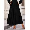 imagePRETTYGARDEN Fall Dresses for Women 2025 Long Sleeve Smocked Square Neck Swiss Dot Tiered Flowy Wedding Guest Maxi DressBlack