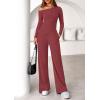 imagePRETTYGARDEN Fall Two Piece Sets For Women 2025 Off Shoulder Tops Long Pants Knit Matching Lounge Set Airport Travel OutfitsWine Red