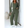 imagePRETTYGARDEN Lounge Sets for Women Two Piece Sweaters Pajama Set Fall Fashion 2025 Loungewear Outfits Matching Winter ClothesArmy Green