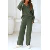 imagePRETTYGARDEN Lounge Sets for Women Two Piece Sweaters Pajama Set Fall Fashion 2025 Loungewear Outfits Matching Winter ClothesArmy Green