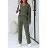 imagePRETTYGARDEN Lounge Sets for Women Two Piece Sweaters Pajama Set Fall Fashion 2025 Loungewear Outfits Matching Winter ClothesArmy Green