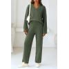 imagePRETTYGARDEN Lounge Sets for Women Two Piece Sweaters Pajama Set Fall Fashion 2025 Loungewear Outfits Matching Winter ClothesArmy Green