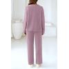 imagePRETTYGARDEN Lounge Sets for Women Two Piece Sweaters Pajama Set Fall Fashion 2025 Loungewear Outfits Matching Winter ClothesBean Paste Purple
