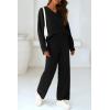 imagePRETTYGARDEN Lounge Sets for Women Two Piece Sweaters Pajama Set Fall Fashion 2025 Loungewear Outfits Matching Winter ClothesBlack