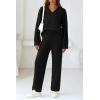 imagePRETTYGARDEN Lounge Sets for Women Two Piece Sweaters Pajama Set Fall Fashion 2025 Loungewear Outfits Matching Winter ClothesBlack