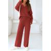 imagePRETTYGARDEN Lounge Sets for Women Two Piece Sweaters Pajama Set Fall Fashion 2025 Loungewear Outfits Matching Winter ClothesBrick Red