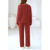 imagePRETTYGARDEN Lounge Sets for Women Two Piece Sweaters Pajama Set Fall Fashion 2025 Loungewear Outfits Matching Winter ClothesBrick Red