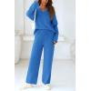 imagePRETTYGARDEN Lounge Sets for Women Two Piece Sweaters Pajama Set Fall Fashion 2025 Loungewear Outfits Matching Winter ClothesBrilliant Blue
