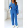 imagePRETTYGARDEN Lounge Sets for Women Two Piece Sweaters Pajama Set Fall Fashion 2025 Loungewear Outfits Matching Winter ClothesBrilliant Blue