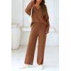 imagePRETTYGARDEN Lounge Sets for Women Two Piece Sweaters Pajama Set Fall Fashion 2025 Loungewear Outfits Matching Winter ClothesBrown