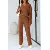 imagePRETTYGARDEN Lounge Sets for Women Two Piece Sweaters Pajama Set Fall Fashion 2025 Loungewear Outfits Matching Winter ClothesBrown