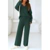 imagePRETTYGARDEN Lounge Sets for Women Two Piece Sweaters Pajama Set Fall Fashion 2025 Loungewear Outfits Matching Winter ClothesDark Green