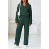 imagePRETTYGARDEN Lounge Sets for Women Two Piece Sweaters Pajama Set Fall Fashion 2025 Loungewear Outfits Matching Winter ClothesDark Green
