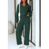 imagePRETTYGARDEN Lounge Sets for Women Two Piece Sweaters Pajama Set Fall Fashion 2025 Loungewear Outfits Matching Winter ClothesDark Green