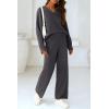 imagePRETTYGARDEN Lounge Sets for Women Two Piece Sweaters Pajama Set Fall Fashion 2025 Loungewear Outfits Matching Winter ClothesDark Grey
