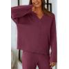 imagePRETTYGARDEN Lounge Sets for Women Two Piece Sweaters Pajama Set Fall Fashion 2025 Loungewear Outfits Matching Winter ClothesDark Purple
