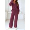 imagePRETTYGARDEN Lounge Sets for Women Two Piece Sweaters Pajama Set Fall Fashion 2025 Loungewear Outfits Matching Winter ClothesDark Purple