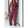 imagePRETTYGARDEN Lounge Sets for Women Two Piece Sweaters Pajama Set Fall Fashion 2025 Loungewear Outfits Matching Winter ClothesDark Purple