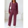 imagePRETTYGARDEN Lounge Sets for Women Two Piece Sweaters Pajama Set Fall Fashion 2025 Loungewear Outfits Matching Winter ClothesDark Purple